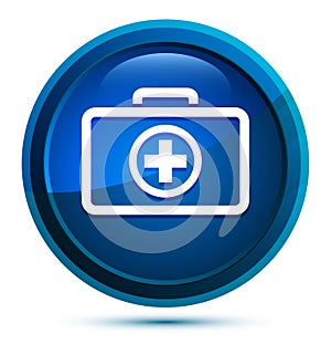 First aid kit icon elegant blue round button illustration