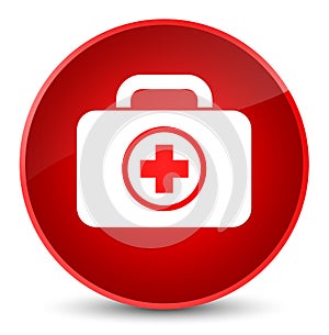 First aid kit icon elegant red round button