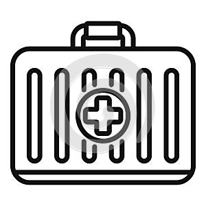 First aid kit icon outline vector. Sneeze person