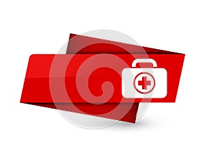 First aid kit icon premium red tag sign