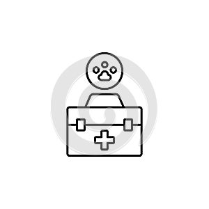 first aid kit icon. Simple thin line, outline  of Petshop icons for UI and UX, website or mobile application