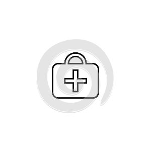 First aid kit icon. Vector on white background