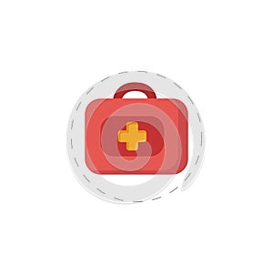 First aid kit illustration. first aid kit flat icon on white background. first aid kit clipart