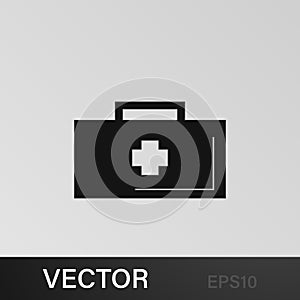 First aid kit illustration icon on gray background