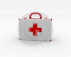 First aid kit isolated on white background