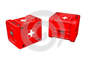 First aid kit isolated on white background