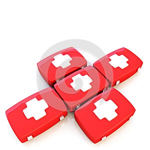 First aid kit isolated on white background