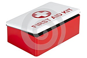 First aid kit isolated on white background