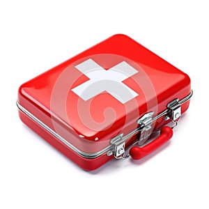 First aid kit isolated on a white background, essential for emergency preparedness, Ai Generated