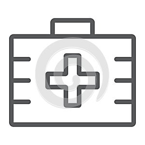 First aid kit line icon, health and clinical