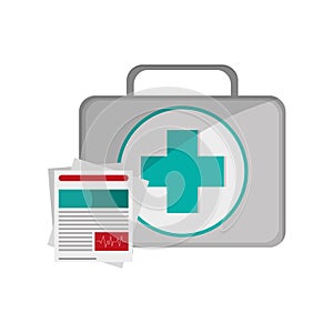 First aid kit and medical history icon