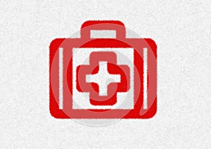 First Aid Kit sign, healthcare and hospital symbol icon isolated in white background. For risk assessment in a dangerous emergency