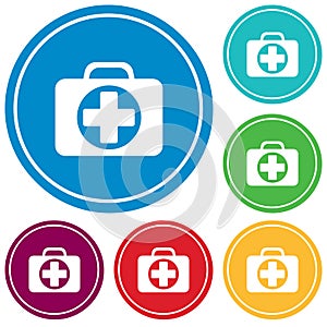 First Aid Kit Symbol and Medical Services Icon