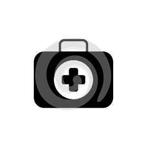 First Aid Kit Symbol and Medical Services Icon. Flat Design. Isolated.