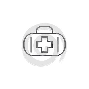 First aid kit vector icon, isolated on white background