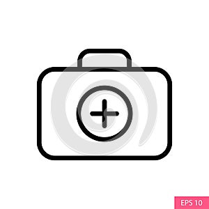 First Aid Kit vector icon in line style design for website design, app, UI, isolated on white background. Editable stroke.