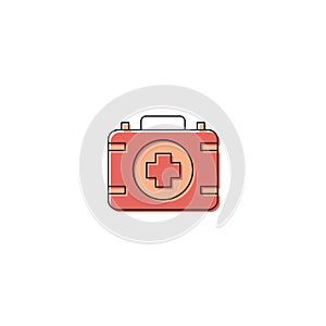 First aid kit vector icon symbol health isolated on white background