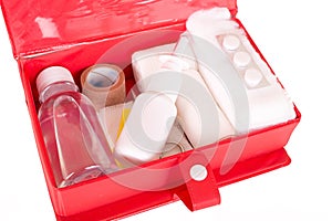 First aid kit on a white background