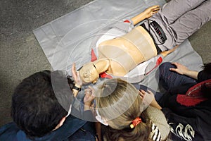 First aid learning in Emercom - training mannequin