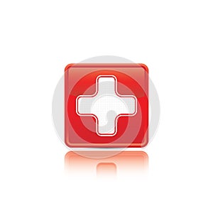 First aid medical button.