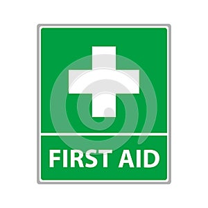 First Aid Sign - Vector Illustration - Isolated On White Background