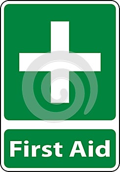 First Aid Station Sign on white background