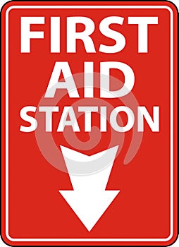 First Aid Station Sign on white background