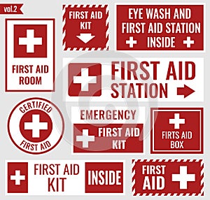 First aid stickers