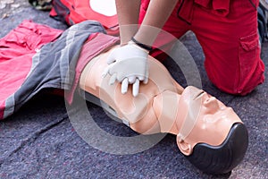 First aid training concept. CPR.