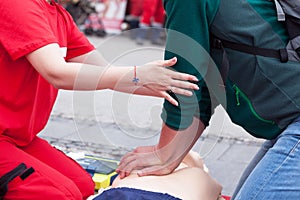 First aid training. CPR.