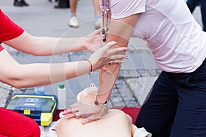 First aid training. CPR.