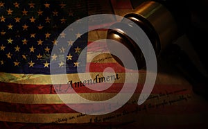 First Amendment gavel and flag