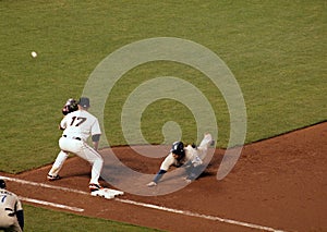 First baseman gets ready to catch a ball