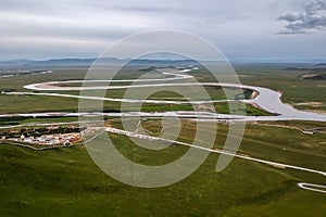 The first bend of the zigzagged yellow river photo