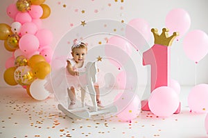 First birthday girl pink decor