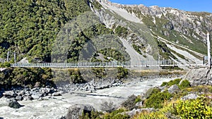 First bridge on The Hooker river on the hooker valley track
