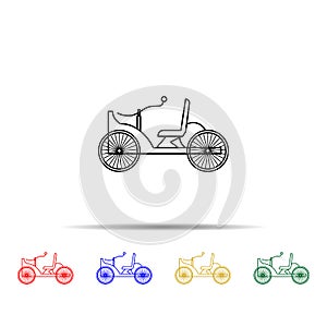 the first car multi color style icon. Simple thin line, outline vector of generation icons for ui and ux, website or mobile