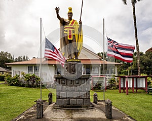 First casting of the statue of King Kamehameha at Kapa`au in Kohala on the island of Hawai`i.