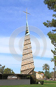 USA, AZ/Phoenix: F. Lloyd Wright Church/Bell Tower