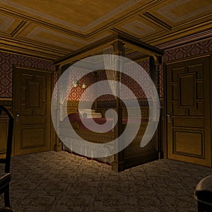 First Class Stateroom On A Old Luxury Ship