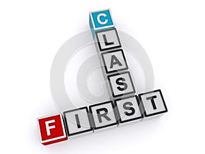 First class on white