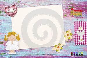 First Communion background for girl