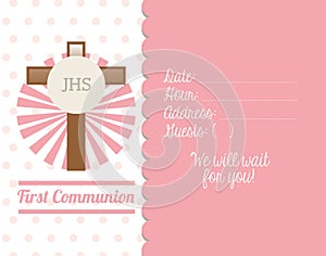 First communion card design