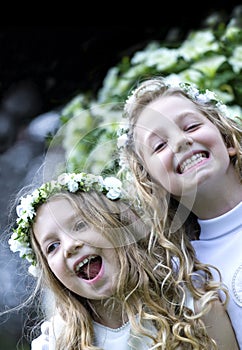 First Communion - the happy girls