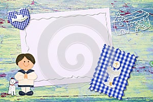 First Communion invitation sailor boy