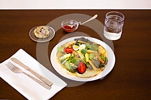 First course, salad dish served