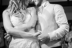 First dance the bride and groom in the smoke