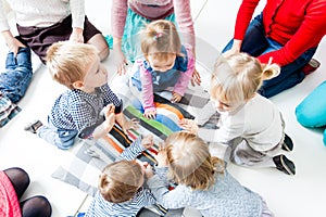 First day of children in the kindergarten