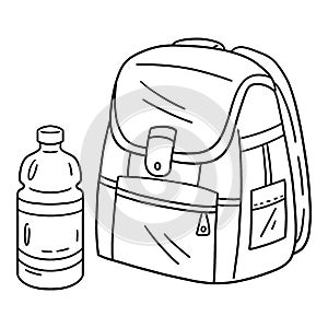 First Day of School Bag Bottle of Water Isolated