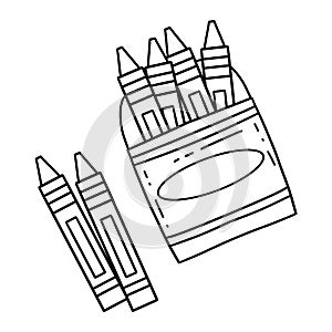 First Day of School Crayons Isolated Coloring Page